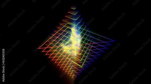 looped 3d animation shining energy object of sacred geometry merkaba