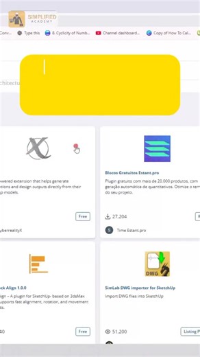 CAD By Simplified Academy on Instagram: "📦 How to Download & Install Extensions in SketchUp 🧩 step-by-step how to download and install extensions in SketchUp using the Extension Warehouse. 🔹 Open Extension Warehouse from SketchUp/Browser 🔹 Sign in with your Trimble ID 🔹 Search the required extension 🔹 Click download and then Install 🔹 Enable it from Extension Manager ⚙️ Extensions help you work faster, smarter & more accurately in SketchUp. Perfect for beginners and professionals! For mor