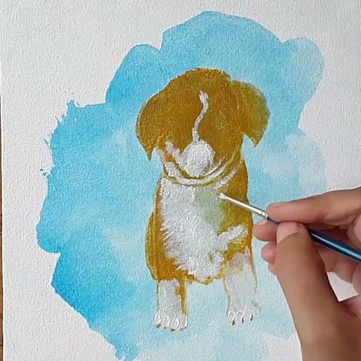 Dog Acrylic Painting | Chocolate Labrador painting
