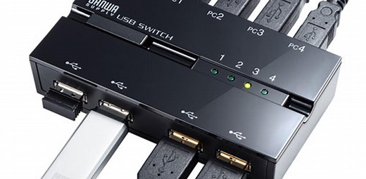 2台から4台まで。複数台のPCでUSB機器を一括切り替えできるスイッチが5モデル登場