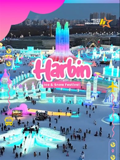 Main ke China jangan cuma ke Beijing atau Shanghai aja! 🇨🇳❄️ Pernah bayangin gak rasanya masuk ke dunia Frozen di dunia nyata? Di Harbin, kamu bisa lihat istana megah yang semuanya terbuat dari es, main seluncuran salju terpanjang, sampai liat festival lampu warna-warni yang cakep banget pas malam hari! 🏰✨ Beneran pengalaman sekali seumur hidup yang gak boleh kamu lewatkan. Yuk, rencanakan liburan musim dinginmu bareng Helios Star Indonesia! Hubungi kami untuk detail paket & reservasi: 📱 Adm