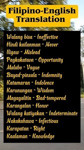 Filipino-English Translation #vocabulary #Learning #translation #learnfilipino | Learn Daily