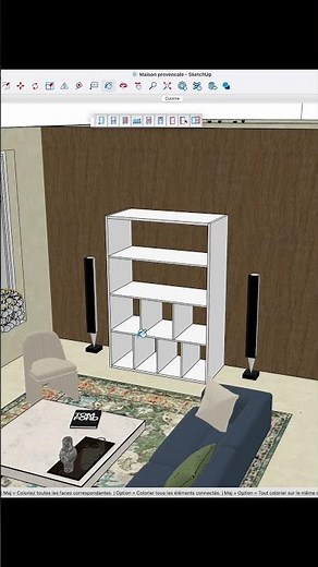Model a library in 3D in 1 minute #sketchup #sketchuptutorial #sketchupfr