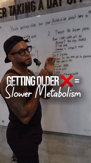 Andrew Hill on Instagram: "Getting older doesn’t mean your metabolism, inevitably slows down. We slow down but can change the speed of decline on our metabolism with the right behaviors. Hope this helps 🤲🏼"
