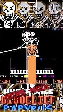 Undertale Disbelief HARDMODE Papyrus Fight By SoG Phase 1-5 Easy Mode (NOT In One Run) #undertaleau