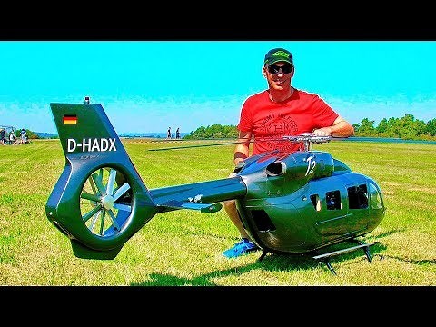HUGE RC EUROCOPTER EC-145 T2 SCALE MODEL TURBINE HELICOPTER FLIGHT DEMONSTRATION