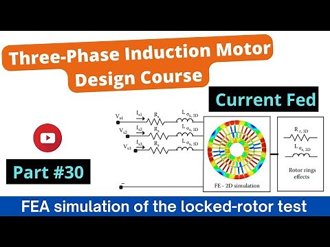 FEA simulation of the locked-rotor test (Current-Fed) (3-ph Induction Motor Design Course #30)