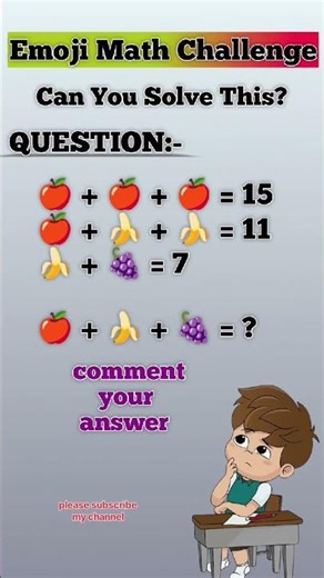 Emoji Math Puzzle 🍎🍌 | Can You Solve This?
