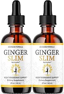 (2 Pack) Ginger Slim Drops - Official GingerSlim Droppers Supplement Premium Formula, Ginger Slim All Natural Liquid Support Advanced Formula Healthy Drops Reviews, 2 Bottles for 2 Months
