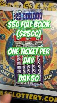 Day 50 - $50 Full Book, 1Ticket Per Day #stw25 #lottery #scratch #lotterytickets #fullbook #money