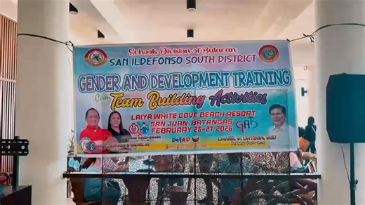 GAD Training & Team Building 2026 Theme: Empowering People, Igniting Change Strengthening unity, leadership, and gender-responsive service as the San Ildefonso South District gathers for its GAD Training and Team Building on February 26-27 at Laiya White Cove Resort, San Juan, Batangas, led by Sir Daniel Ortega. With sincere gratitude to the LGU of San Ildefonso, especially Mayor Gazo Galvez and Vice Mayor Mommy Chariz Cabande-Galvez, for the unwavering support in advancing empowerment, collabor
