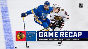 Blues rally back with five-goal third period to beat Blackhawks