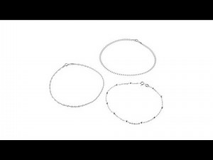 Sevilla Silver Set of 3 Anklets