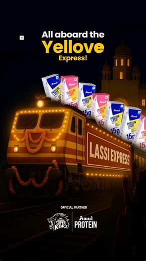 Fast track to the win with Protein Lassi in hand! 💪🥤 Chennai Super Kings #AmulProtein #ChennaiSupersKings #KKRvCSK #CricketSeason #OfficialPartner | Amul