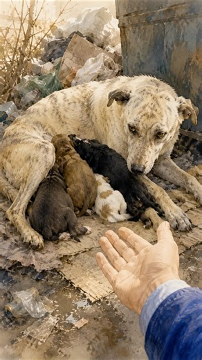 ゴミを運ぶ母犬がどうしても見せたかったもの… #保護犬 #犬の親子 #感動