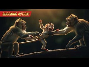 Baby Monkey Screaming After Mom Yells | Big Brother Jumps In To Save Him