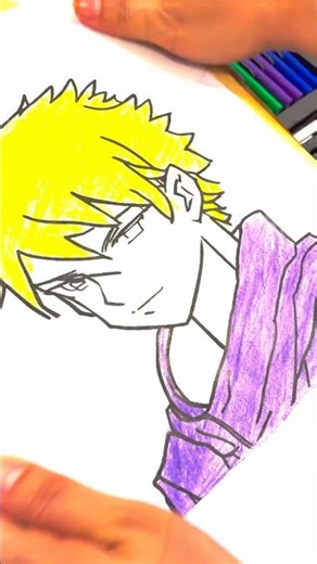 Coloring Anime Character | Satisfying Drawing | Relaxing Art Shorts #shorts