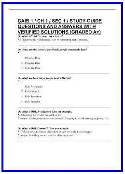CAIB 1 CH 1 SEC 1 STUDY GUIDE QUESTIONS AND ANSWERS WITH VERIFIED SOLUTIONS GRADED A 636x882