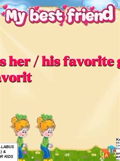 About My Best Friend 👫✨ Conversation About My Best Friend – Elocution Medial Grade Practice ✨ 👫 In this video, students practise a confident and expressive conversation about “My Best Friend.” This lesson is specially designed for Medial Grade Elocution students to improve pronunciation, fluency, and public speaking skills. Students will learn how to speak about: 😊 Who their best friend is 🏫 How they met 🎮 Things they do together 💖 Good qualities of a best friend 🌟 Why friendship is impor