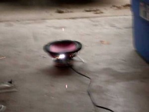 The best speaker explosion ever...8" Roadmaster sub meets 120 volts at 2 ohms.