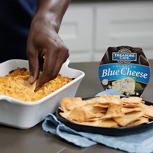 Get your team ready for our zestiest, most robust Blue Cheese Buffalo Chicken Dip ever. http://treasurecavecheese.com/en/recipes/blue-cheese-hot-buffalo-chicken-dip | Treasure Cave Cheese