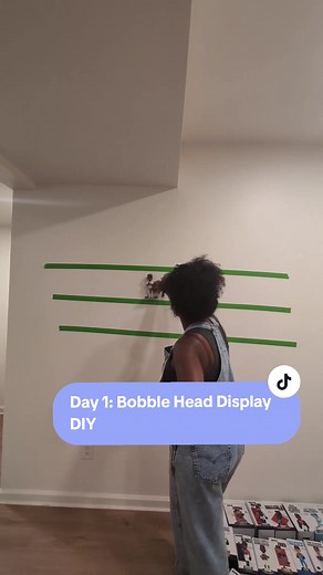 Day 1 of my bobble head series building a bobble head display for our collection! I knew we had a few but didn't realize we had 30 bobble heads (and counting) and this huge blank wall in our basement is a perfect place to display them! so here's to day 1 of building a bobble head display wall! #bobblehead #diyproject #basement