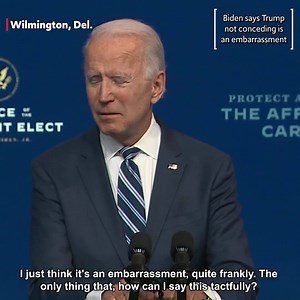 President-elect Joe Biden calls President Donald Trump's lack of a concession 'an embarrassment.' | WMTV 15 News