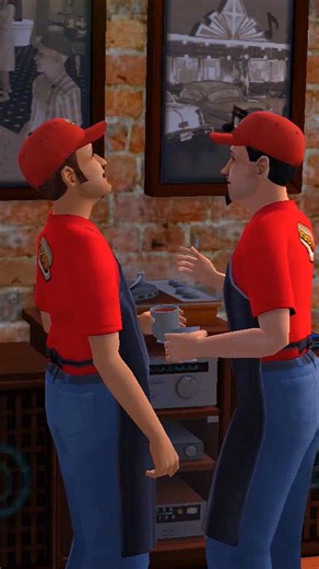 After work, best friends Julien and Marcel hang out, laughing about customer encounters and dreaming of the day they’ll have a restaurant of their own 🍽️🍷 #sims2 #creatorsearchinsights #sims2chronicles