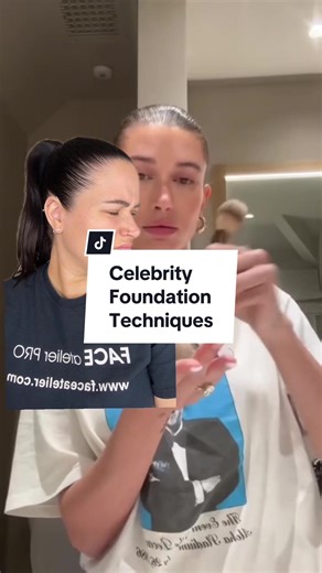 Have you tried this foundation technique?! Using Face Atelier Ultra Foundation in #3 #celebritymakeup #haileybieber #makeupartists