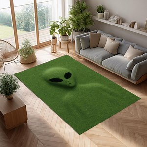 3D Alien Illusion Rug: Green Embossed Sci-fi Carpet - Etsy
