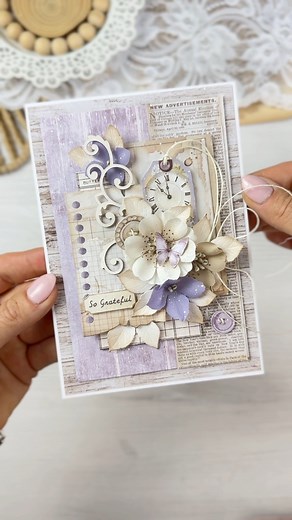17K views · 414 reactions | How many layers? A lot  Exactly how I like it ☺️ Flowers made out of cotton - video tutorials are on my Youtube channel  Stamperia Quiet Days collection, products linked in the comments ☺️ #cardmaking #papercrafts #handmadecards | Emilia Sieradzan Creative Studio | Facebook