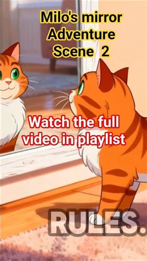 Milo's Mirror Adventure Scene 2 ㅣ Milo fights mirror Milo. #petshorts #funnypet #cat