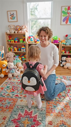 This penguin backpack is too cute to handle 🎒✨ #kidsbackpack #penguinlove #cutekidsgea