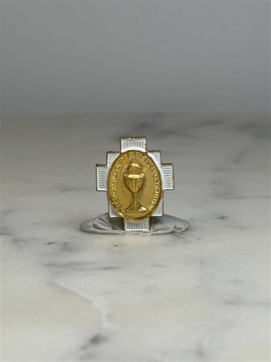 First Communion Cross Pin: Gold & Silver Tone - Religious Keepsake Accessory - Etsy