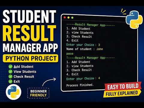 Python Student Result Manager App | Beginner Python Project with Source Code 🔥