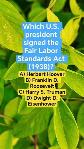 Which U.S. president signed the Fair Labor Standards Act (1938)?