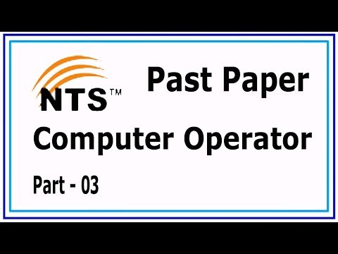 Computer Operator | NTS | CTS past paper : Part - 03