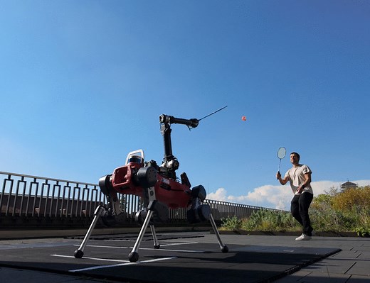 Learning coordinated badminton skills for legged manipulators