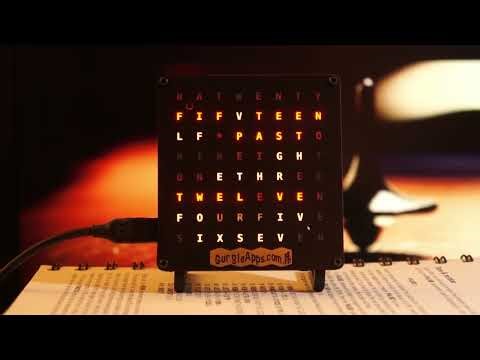 GurgleApps Word Clock - testing minutes digits background