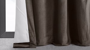 HPD Half Price Drapes Signature Grommet Blackout Velvet Curtains 84 Inches Long Heat & Full Light Blocking Blackout Curtains for Bedroom & Living Room (1 Panel), 50W x 84L, Neutral Ground