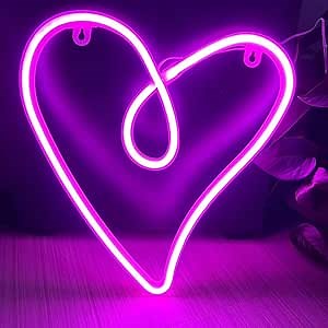 Pink Heart Neon Sign, Love Mom Neon Signs for Mothers Day Decoration Bedroom Heart LED Light Neon Sign V Idea Girl's Room Custom Mother's Day Gift For Mom