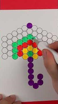 Coloring a Rainbow Umbrella | Learn Colors