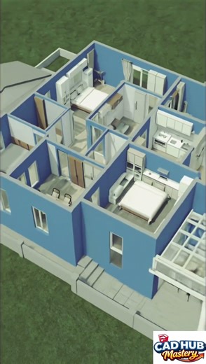 37x43 Best House Plan Design 🏠 | 4 Bedroom Modern Layout #cadhubmastery #sketchup