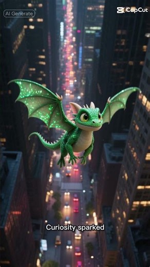 🐉 Dragon hatchling explores the city overnight. #shorts #story #trending