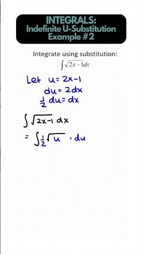 Integrals - Indefinite Integrals with U-Substitution example 2 (Calculus)