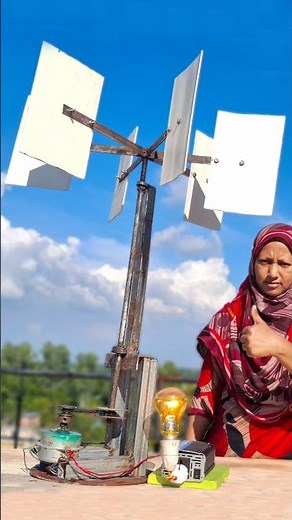 I Made a Powerful Wind Turbine Generator from a Washing Machine Motor! #tricks #experiment