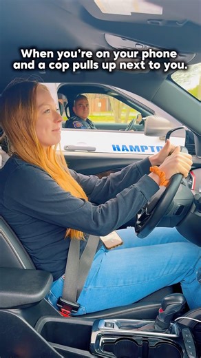 When you’re on your phone and a cop pulls up next to you.. 👀 #HamptonVAPolice