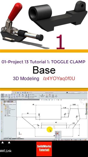 1- 3D Draft | Toggle Clamp 1|: Base #3d #solidworks #tutorial #cad #drawing #automobile