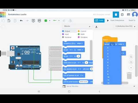 Blinking of an LED using arduino in tinkercad