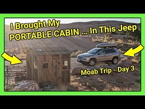 Is This Even Allowed In a Campground? Tiny Portable Cabin w/ Wood Stove, DIY Wood Panels, Moab, Utah